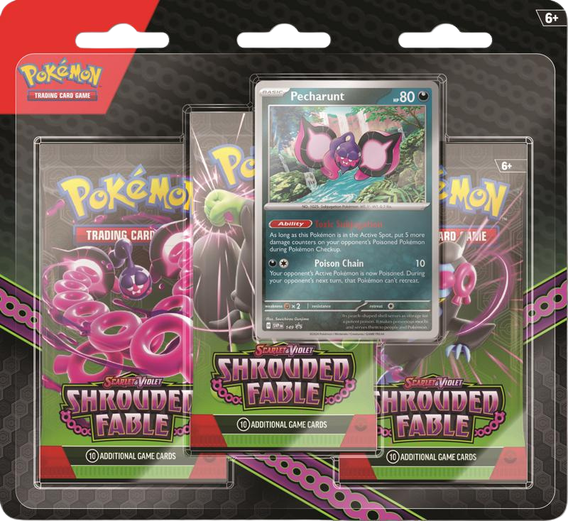 Pokemon Shrouded Fable 3-Pack Blister Pecharunt