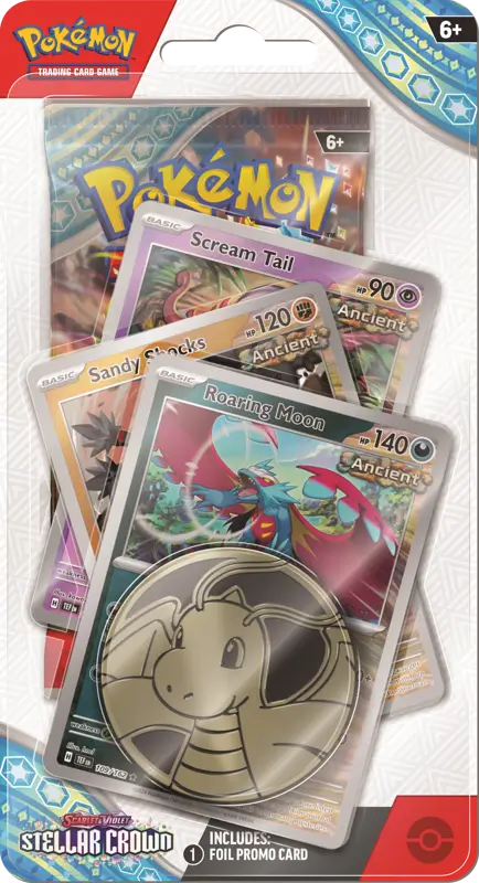 Pokemon Stellar Crown Premium Checklane Blister - Roaring Moon