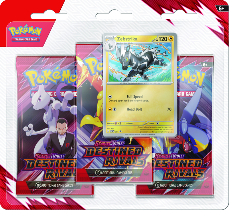 Pokemon  Destined Rivals 3 Pack Blister Zebstrika